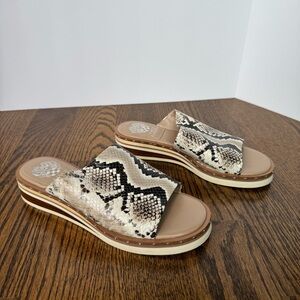 Vince Camuto Snake Print Slide Sandals